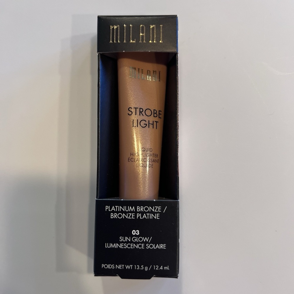 Milani Strobe Light Liquid Highlighter 03 Sun Glow/ Luminescence Solaire Shimmer - Picture 2 of 4